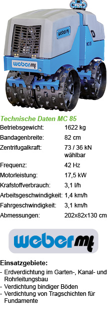 Grabenwalze MC 85 - Technische Daten und Einsatzgebiete